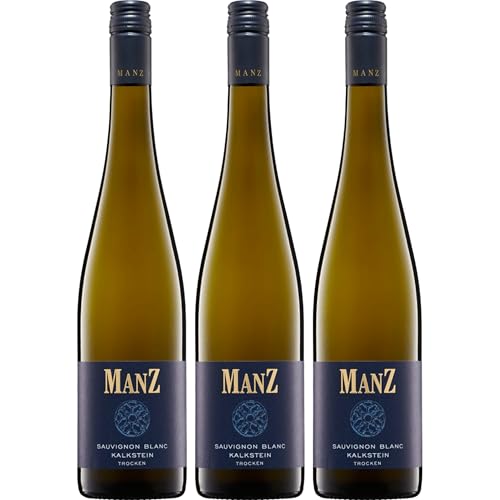 Weingut Manz Sauvignon Blanc Kalkstein Weisswein Weiss Trocken VEGAN Deutschland inkl. FeinWert E-Book (3 x 0.75 l)