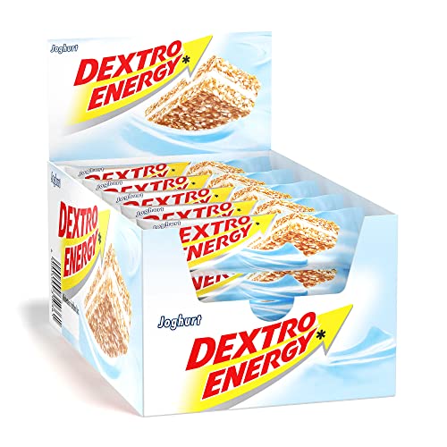 Dextro Energy Müsliriegel - kohlenhydratreicher Riegel als Alternative zum Schokoriegel mit wertvollem Getreide und energieliefernder Dextrose im Vorteilspack - Joghurt - 25 x 35 g (25er Pack)